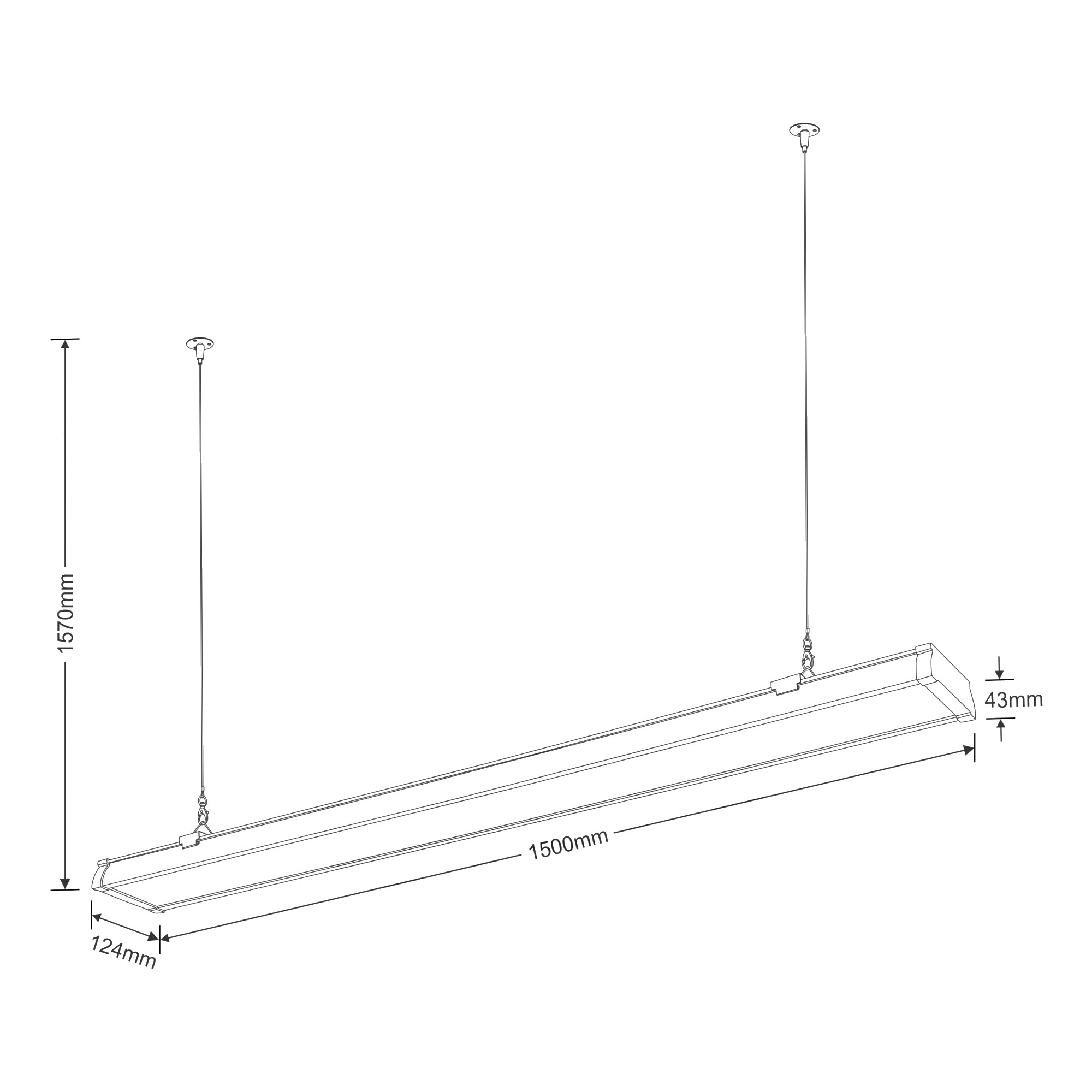 Indi P60 MW Indoor Pendant Luminaires Dlux Linear Pendant
